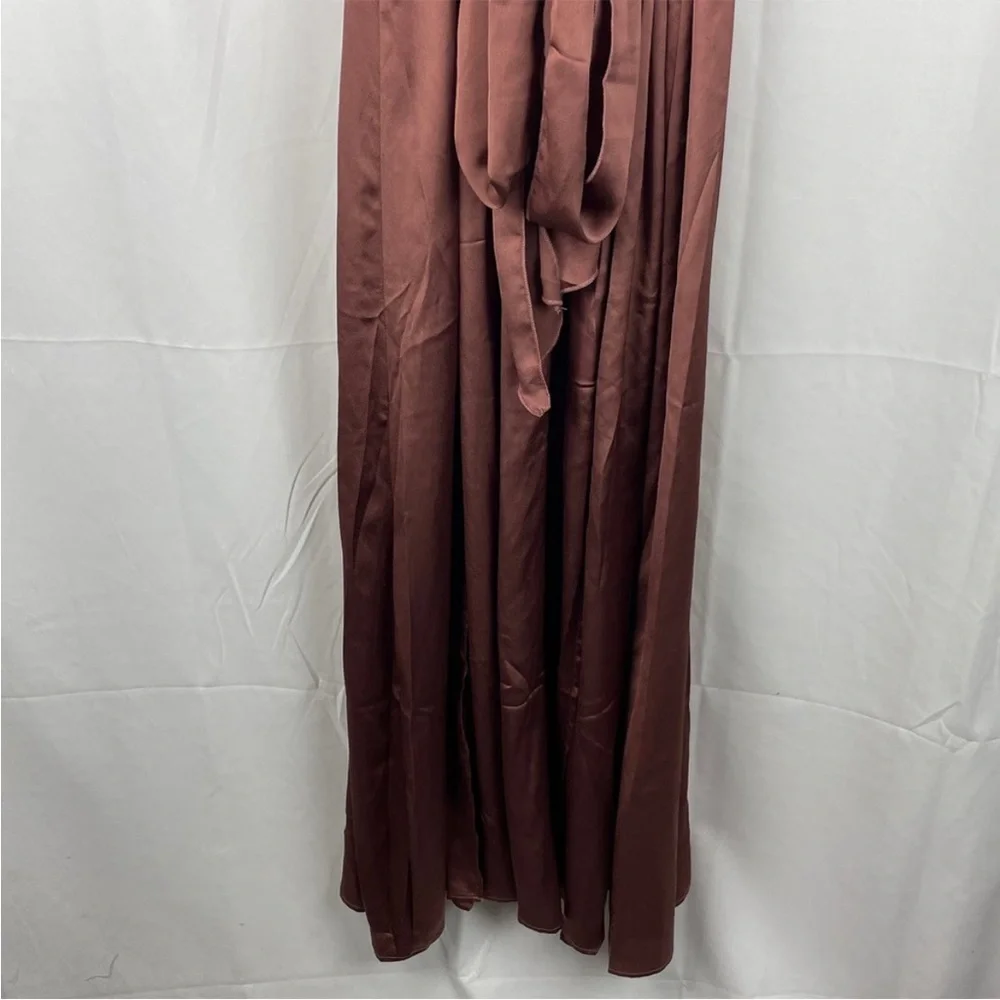 Baltic Born Women's Sicily Satin Maxi Dress Dusty Rose Maroon Dress Size M - Picture 3 of 8